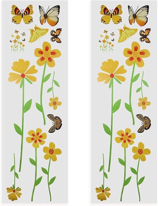 Due pezzi di adesivi decorativi fiori farfalla per cestini, porte, finestre, mobili domestici