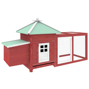 Pollaio con Casetta Nidificazione Rosso 190x72x102 cm in Abete cod mxl 40740