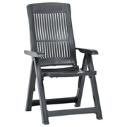 Sedie da Giardino Reclinabili 2 pz in Plastica Antracite 48768