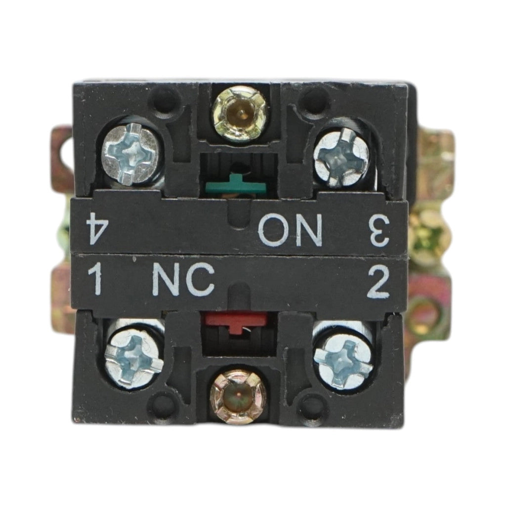 Selettore a 2 posizioni con blocco e indicatore di segnalazione LED rosso 1NO+1NC, 24V, LAY5 Breckner Germany