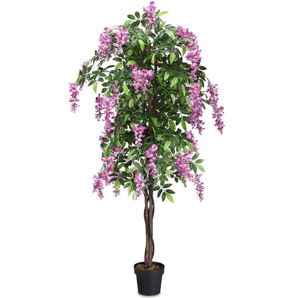 Pianta artificiale 180 x 17 cm per la decorazione di interni ed esterni facile da pulire stile moderno plastica rosa 20_0013152
