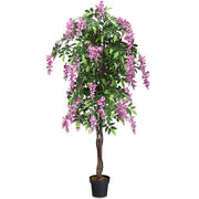 Pianta artificiale 180 x 17 cm per la decorazione di interni ed esterni facile da pulire stile moderno plastica rosa 20_0013152