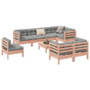 Set Divani Giardino 9 pz Cuscini Legno Massello Abete Douglas 3299517
