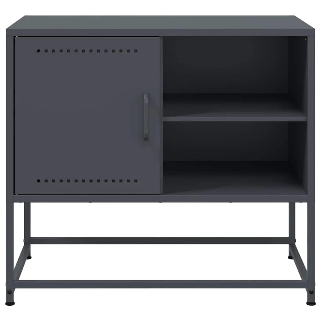 Mobile TV multimediale mensola TV credenza TV sala da pranzo soggiorno camera da letto antracite 68 x 39 x 60,5 cm acciaio antracite 02_0026405