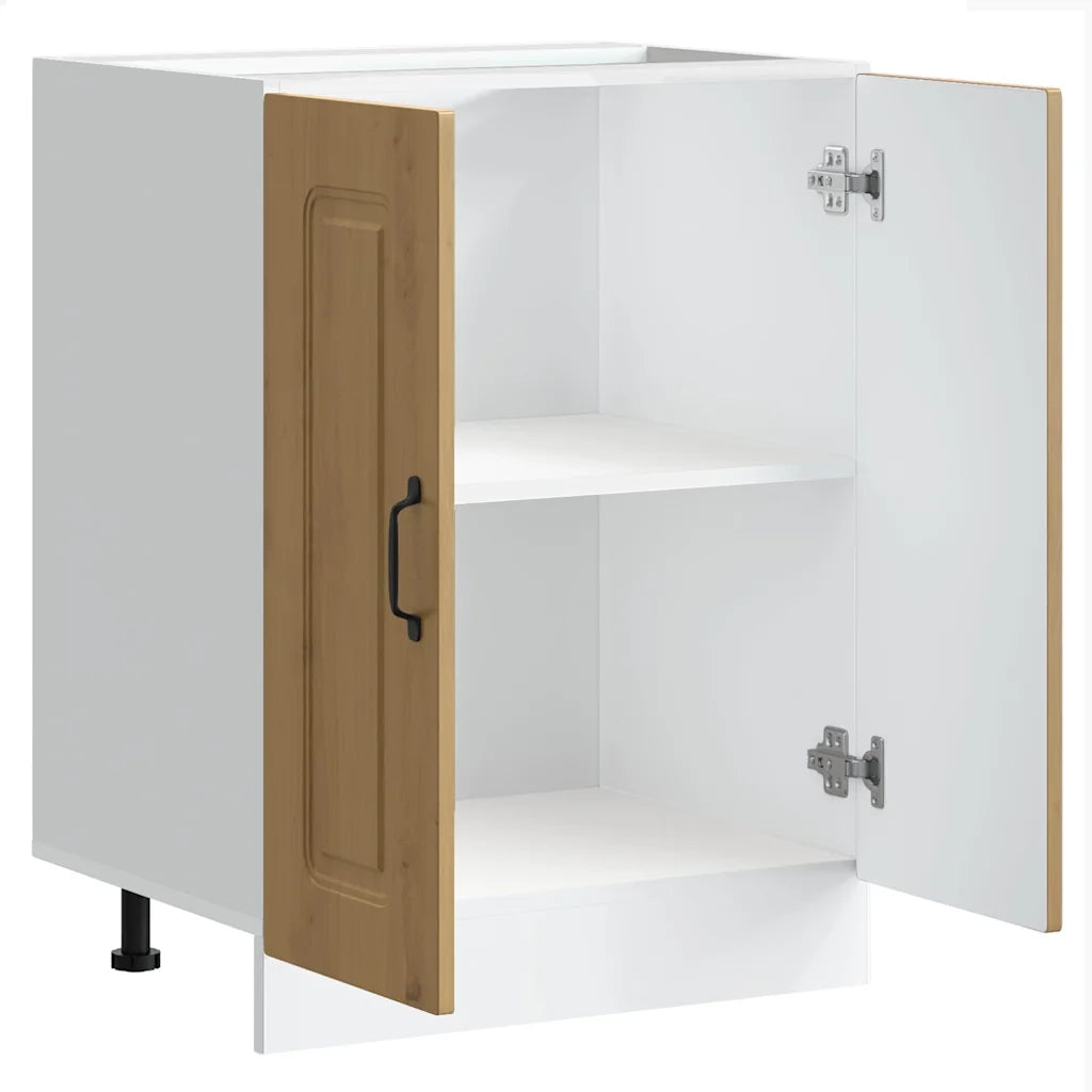 Mobile base lavello-Armadietto da bagno Kalmar Rovere Artigianale 60x46x81,5 cm