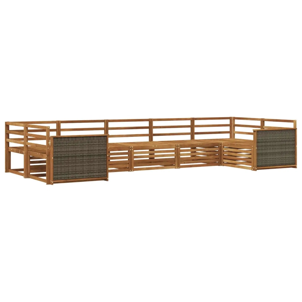 Set di divani da esterno 7 pz Naturale Legno di Acacia Massello 3383797