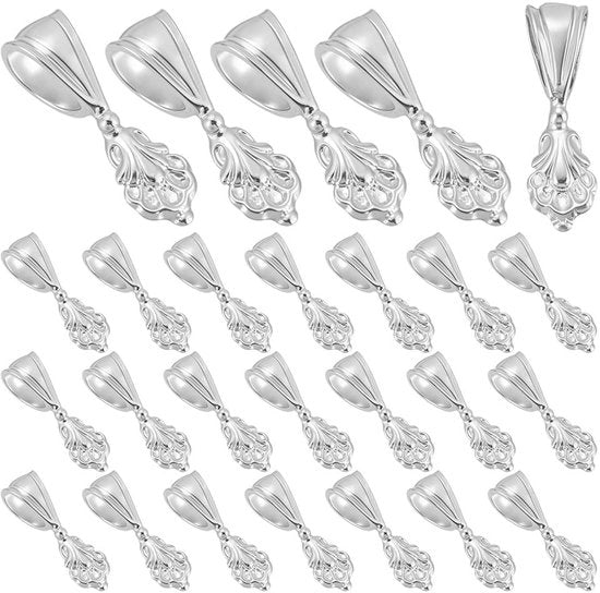 Accessorio per catena e bracciale - Clip - Tessuto a foglia - 1 cm Lungo - Fissaggio autoadesivo - Adatto per collane e bracciali