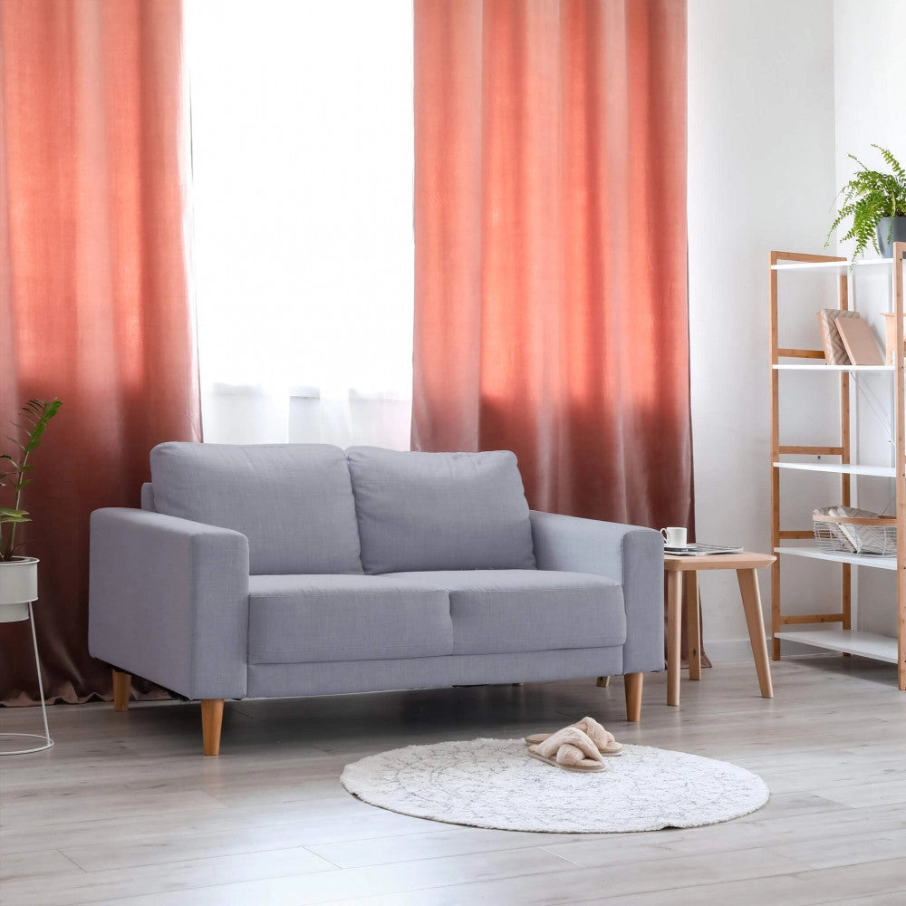 Divano 2 Posti Ramsey 137x73x82 h cm in Tessuto Grigio chiaro
