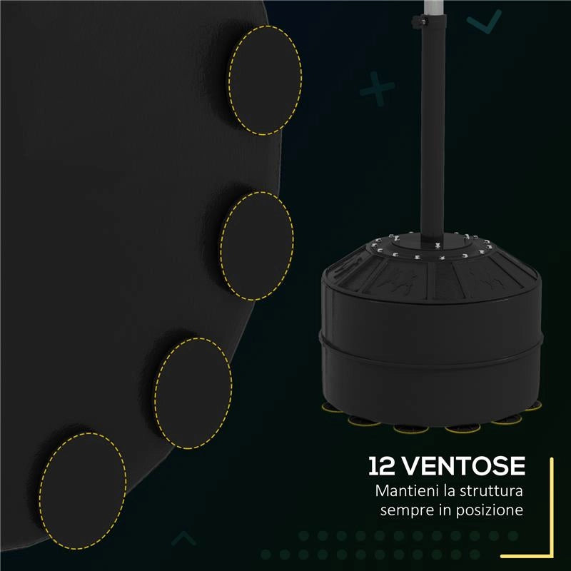 PUNCHING BALL CON BARRA GIREVOLE PER ADULTI E ALTEZZA REGOLABILE 1.6-2M, NERO