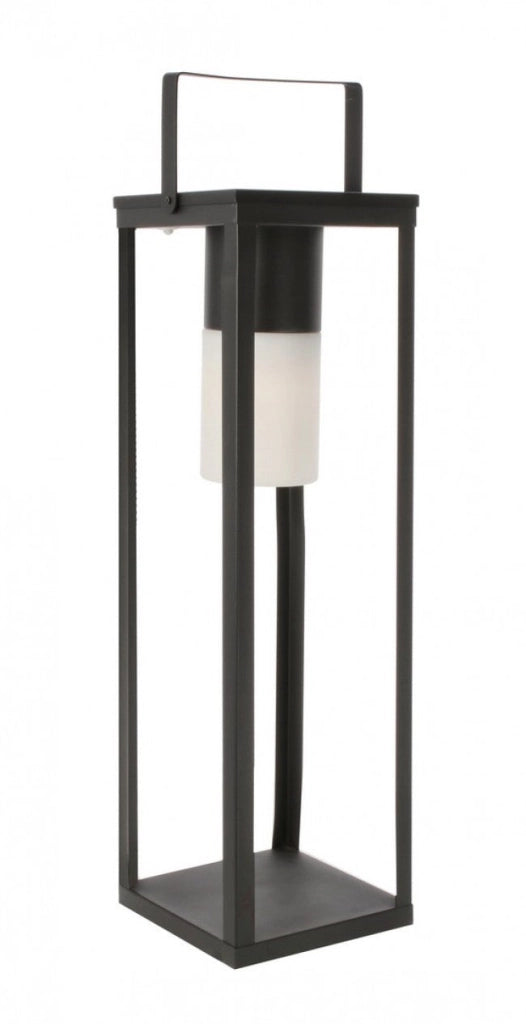 Lampada Lanterna Solare 20x20x75h cm con Manico Nero