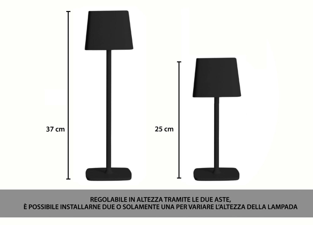 Lampada Led Da Tavolo Controllo Touch Ricaricabile Senza Fili Mod. Quadrata - Lampada - Oro