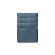 Testiera in tessuto bouclé blu imbottita L90 cm