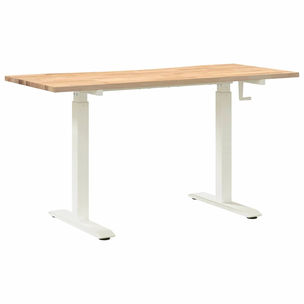 Scrivania con archiviazione Bianco e Naturale 140 x 60 cm 3426546