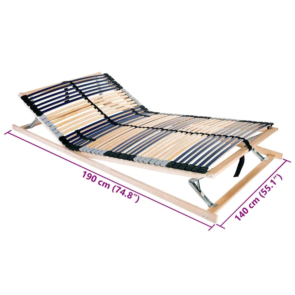 vidaXL Base a doghe Marrone 140 x 190 cm Legno massello di faggio
