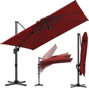 Parasole XXL a color rosso – Massima ombreggiatura