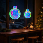 Pallina di Natale a LED prismatica iridescente 2 pz Multicolore 42056642