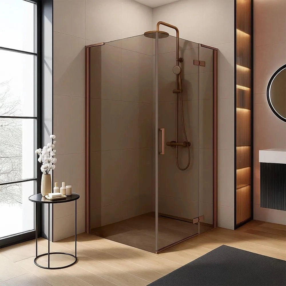 Cabina Doccia Rea Hugo 90x80 Copper Brush