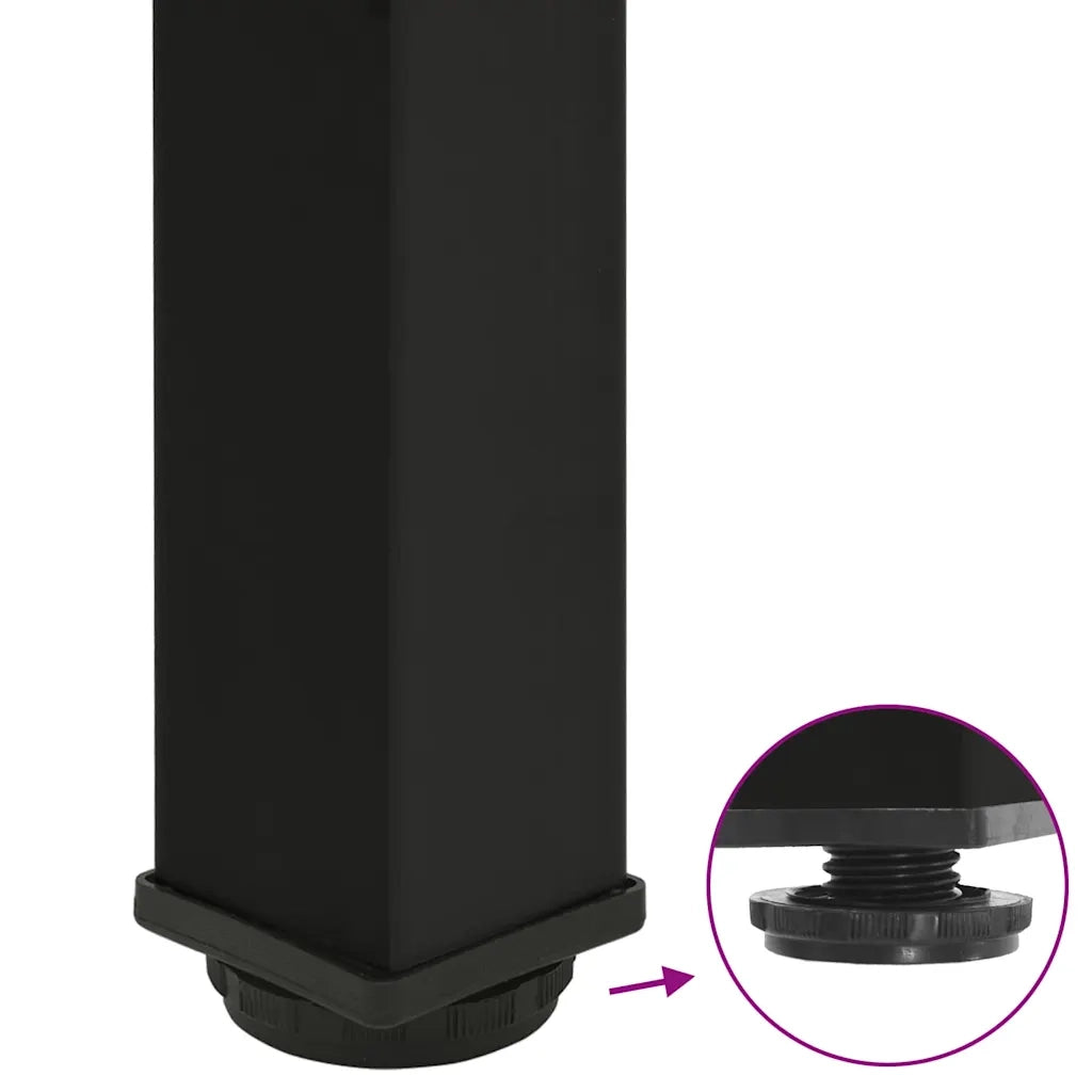 Gambe per Tavolino da CaffÃ¨ 4 pz Nere 42-44 cm Acciaio