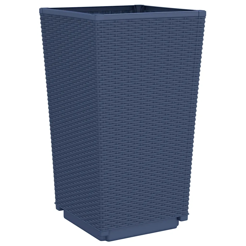 Fioriere da Giardino 2 pz Grigio Blu 32,5x32,5x57 cm in PP 367846