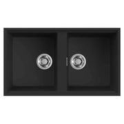 Lavello Elleci Incasso 2 vasche 83,6x48,8 Best 450 Sottotop Keratek Plus Nero Black Assoluto LKB45086BSO