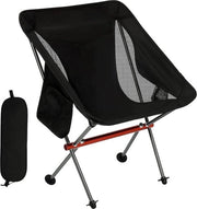 Sedile da campeggio ultralight con alta schiena e tasca per escursioni festival viaggiare in spiaggia pescare backpacking - nero stile 1
