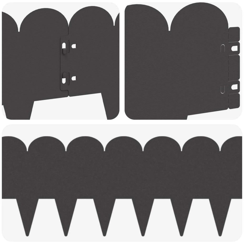 Bordura per Prato 10 pcs 103 x 20 cm Acciaio Nero 8008672