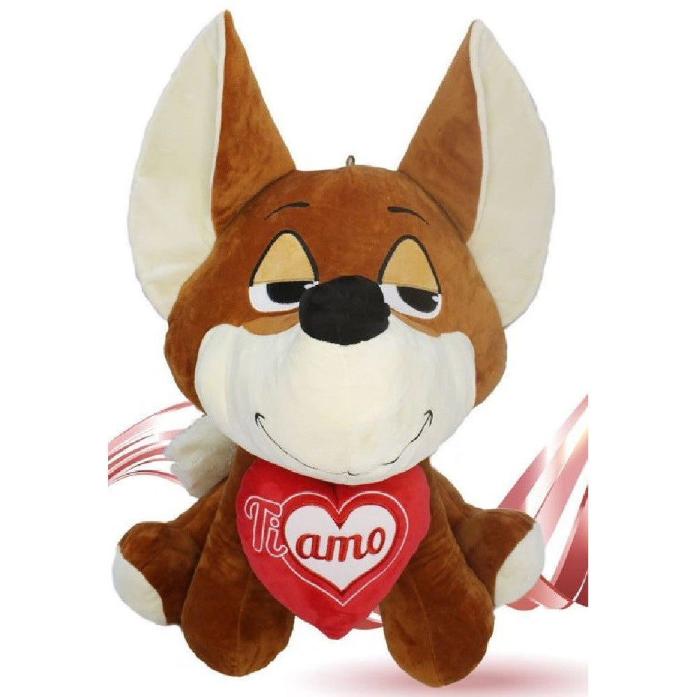 Trade Shop - Peluche Volpe 55 Cm Cuore Ti Amo Idea Regalo San Valentino Col. Assortiti 92461 -