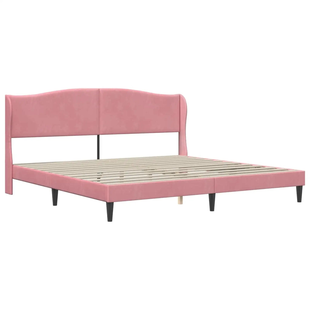 Struttura del letto con testiera Rosa 180 x 200 cm Velluto 42027938