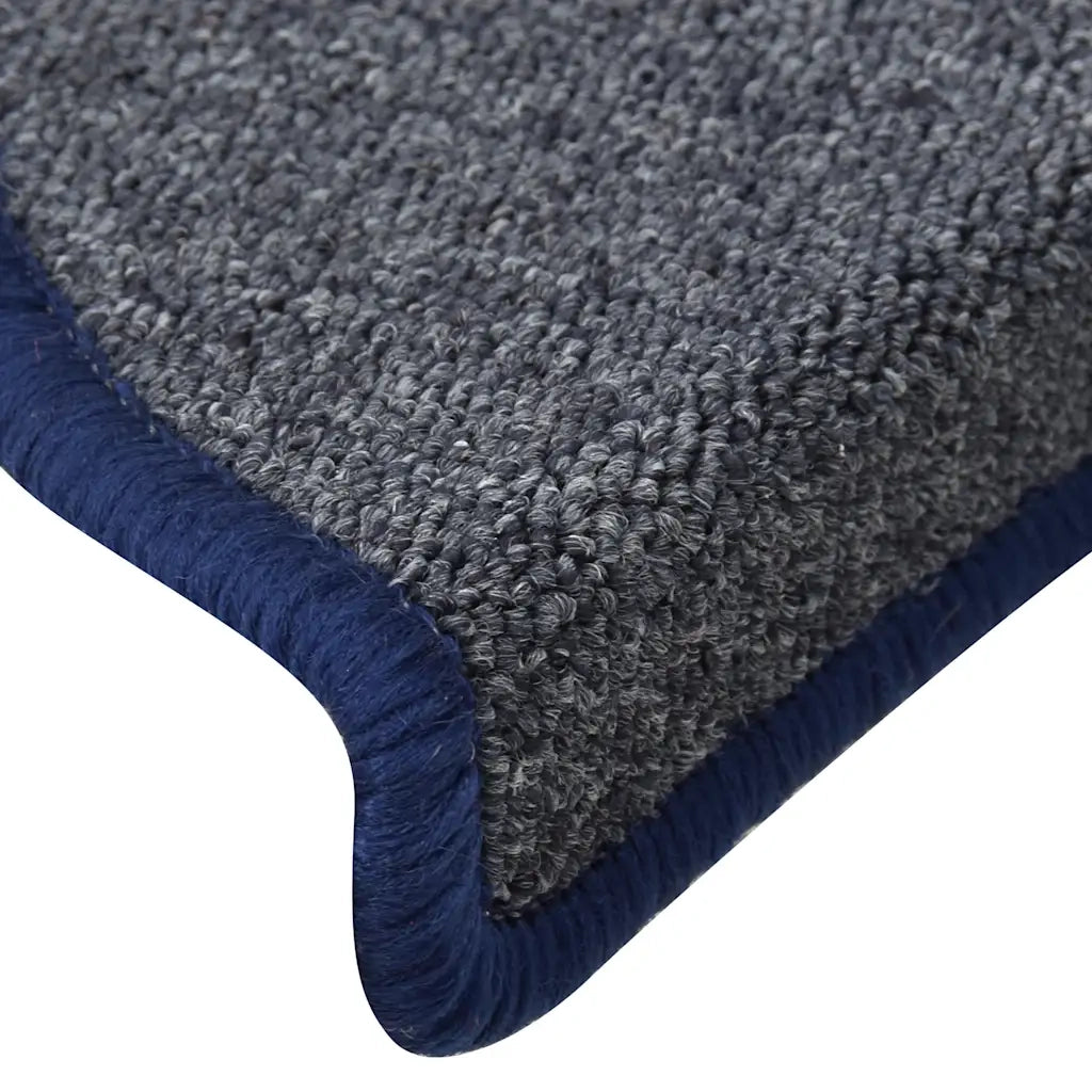 Tappetini per scale 30 pz | Gradini per Scale 56x17x3 cm Grigio scuro e blu semicircolari