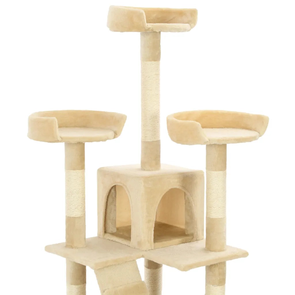 Albero per Gatti con Tiragraffi in Sisal 170 cm Beige CFW2721171
