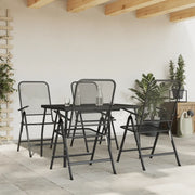 Set da Pranzo da Giardino 5pz Antracite in Rete Metallica