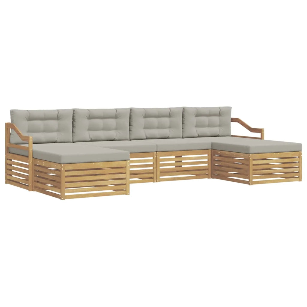 Set di divani da esterno 6 pz Bianco e Grigio Chiaro 3390941