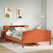 Letto Libreria senza Materasso Marrone Cera 140x190 cm in Pino 3323073