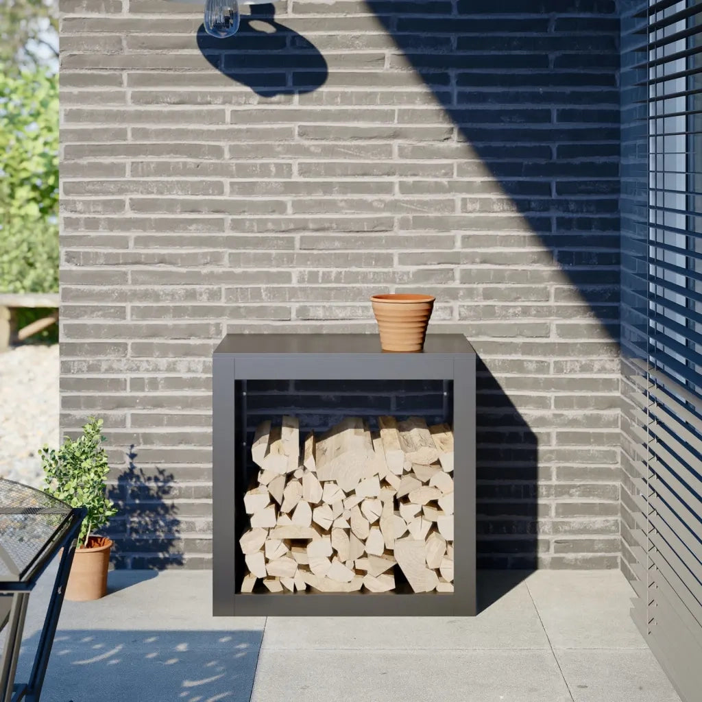 Rastrelliera per Legna da Ardere Antracite 60x40x60 cm Acciaio CFW2484980