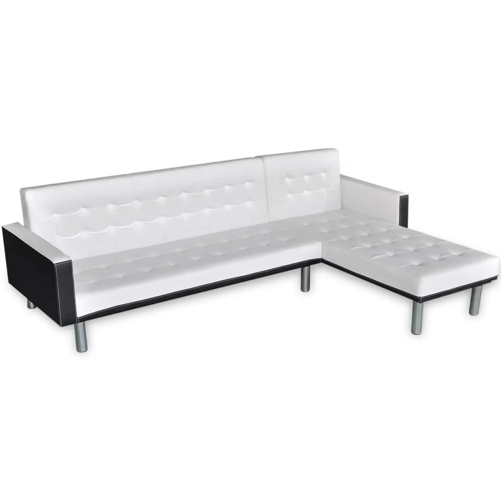 Divano letto angolare in similpelle bianca 02_0019590