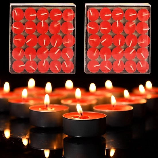 Candelabri decorativi da cerimonia 50 pezzi - candele circolari - durata 2 ore - senza fumo - per decorazione di matrimoni - fiammiferi di cotone - candele a cera