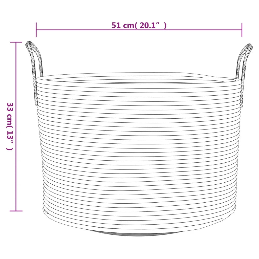 Cestino Portaoggetti Beige e Bianco ?51x33 cm in Cotone CFW2230260