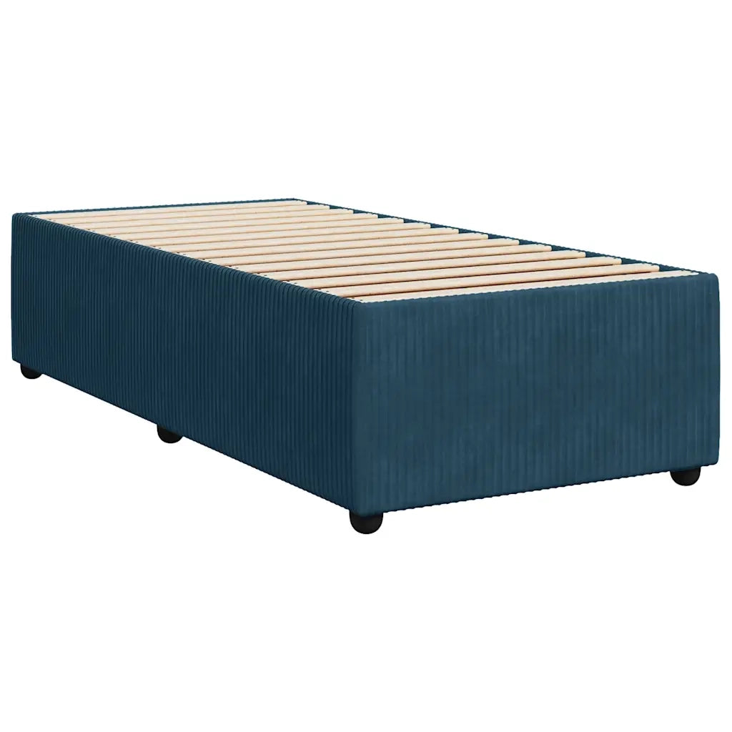 vidaXL Giroletto a Molle con Materasso Blu Scuro 80x200 cm in Velluto