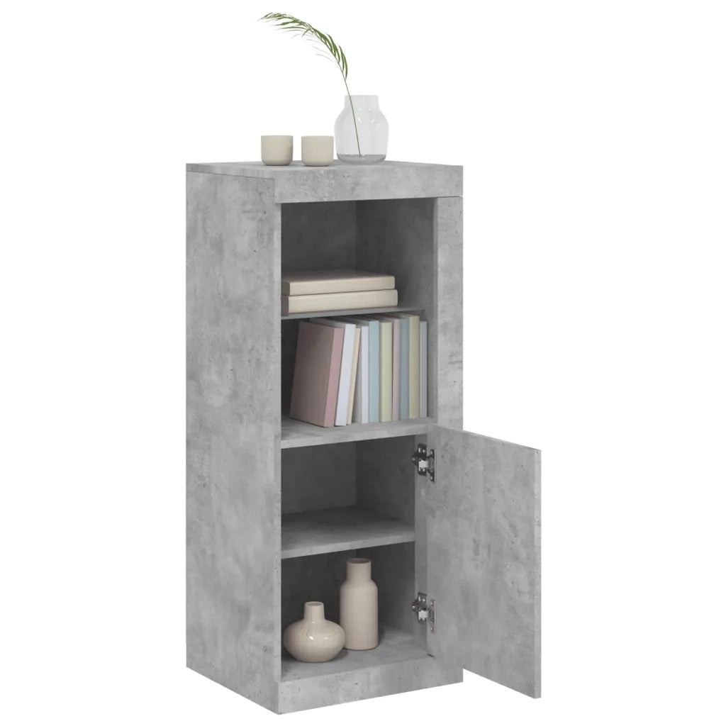Credenza con Luci LED-Buffet-Armadio da cucina Grigio Cemento 41x37x100 cm 687263