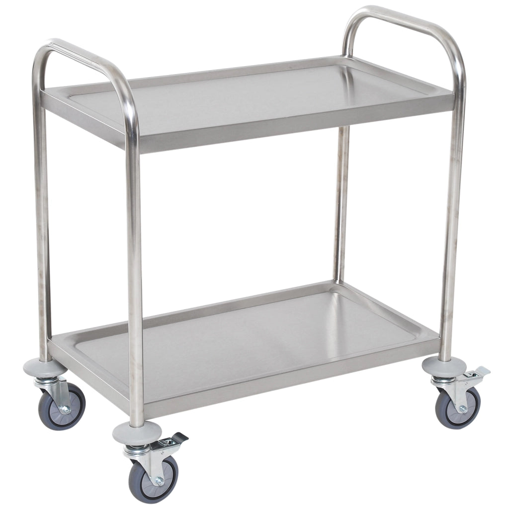 Carrello Cucina con 2 Ripiani e 2 Bracci ¨C Zephmum ¨C 80x45x82 cm Acciaio Inox