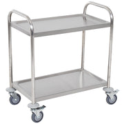 Carrello Cucina con 2 Ripiani e 2 Bracci ¨C Zephmum ¨C 80x45x82 cm Acciaio Inox