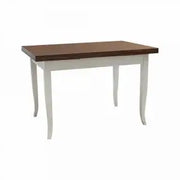 Tavolo da cucina in legno allungabile Shabby chic mod duetto bicolore bianco anticato e noce