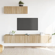 Set di Mobili Porta TV 3 pz Rovere Sonoma in Legno Multistrato 3114480