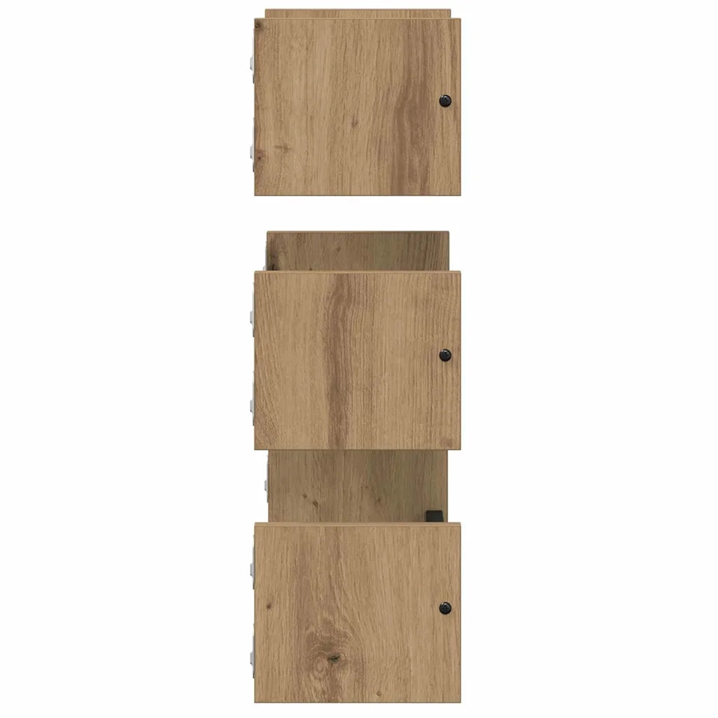 Set mensole da parete 3 pcs Rovere artigianale 40x16x14cm 882788