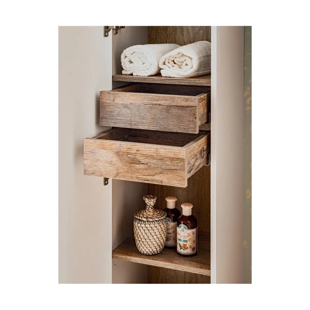 Colonna bagno VANTA taupe – mobile sospeso 160 cm con porta e cassetti
