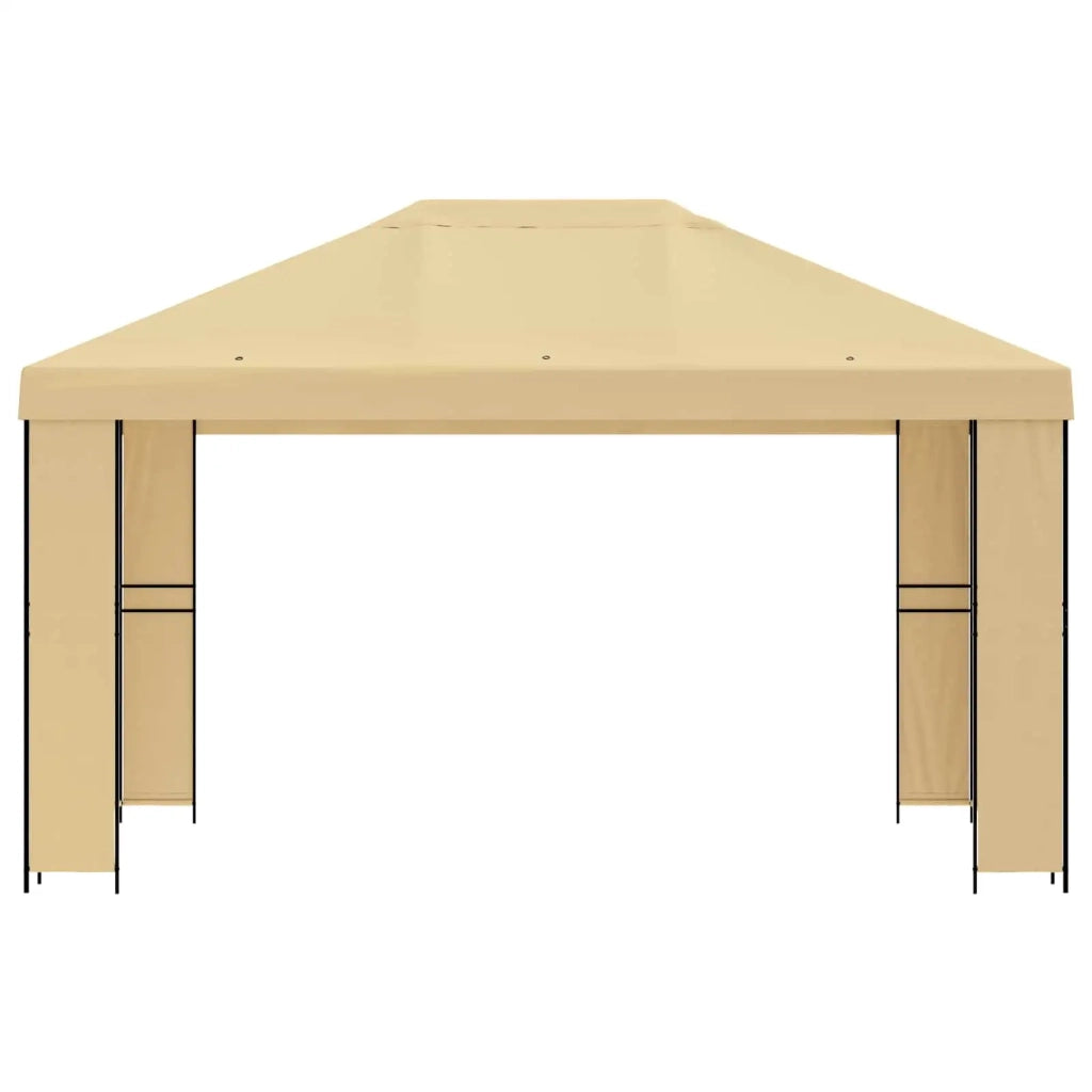 Gazebo 4 × 3 m Crema Poliestere e Acciaio 190 gsm