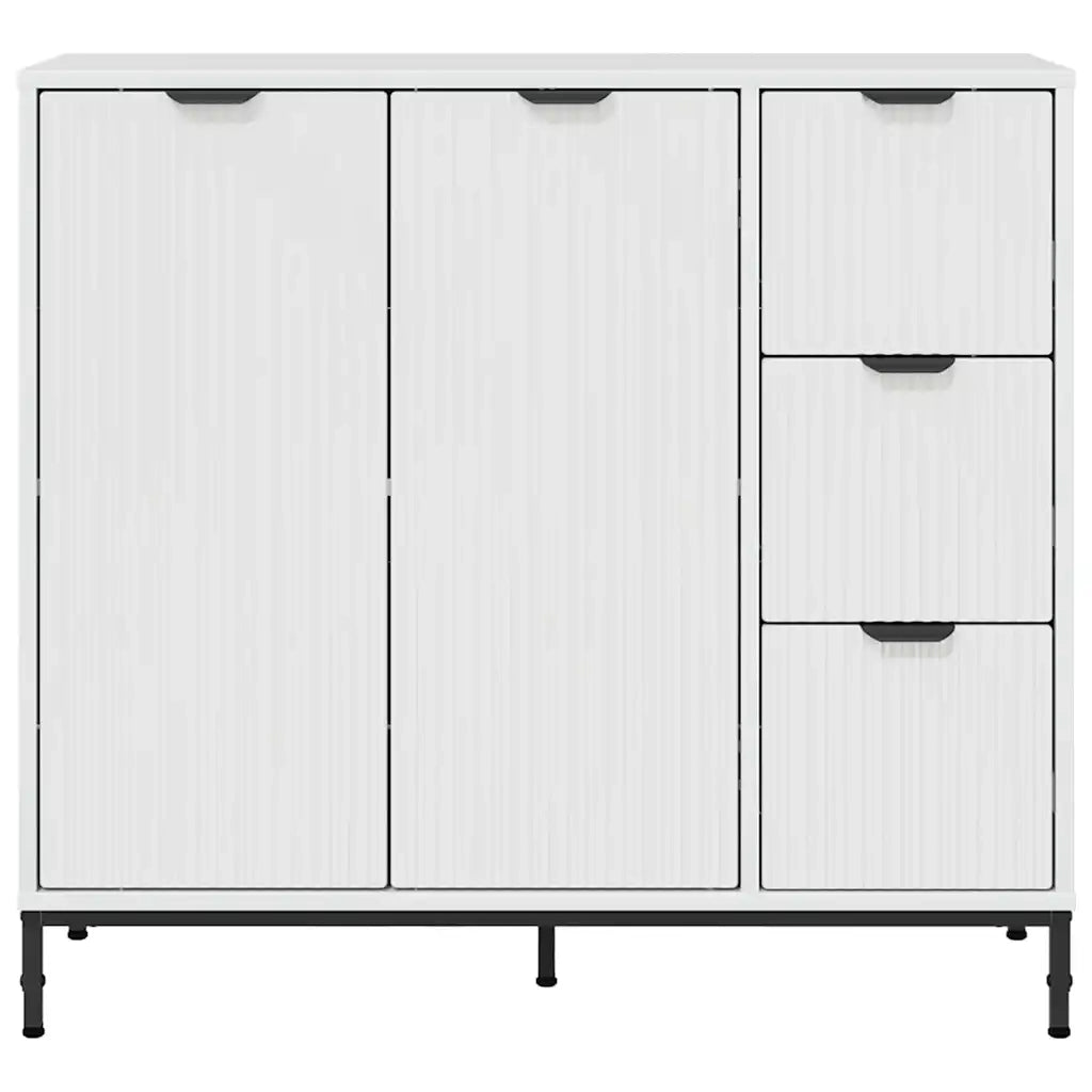 Credenza-Buffet-Armadio da cucina Bianco lucido 89.5 x 33 x 82 cm Legno multistrato