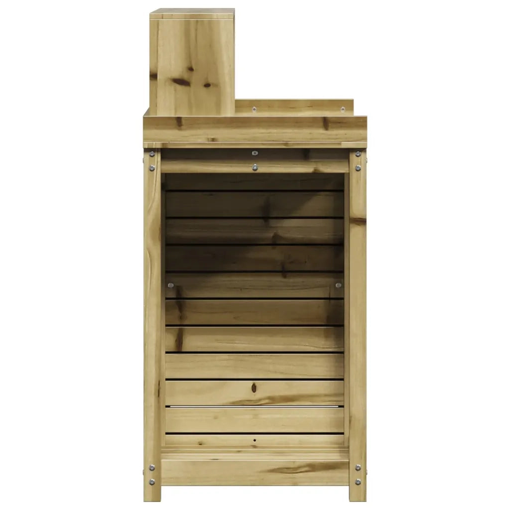 Tavolo Invaso con Ripiani 82,5x50x109,5cm Legno Impregnato Pino 832426