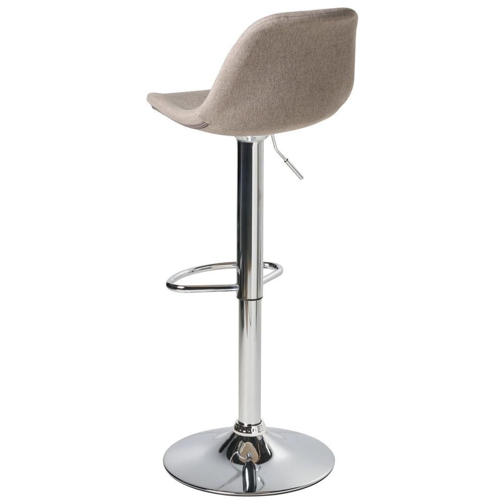 Set di 2 sgabelli da bar girevoli in tessuto tortora con seduta imbottita stile moderno