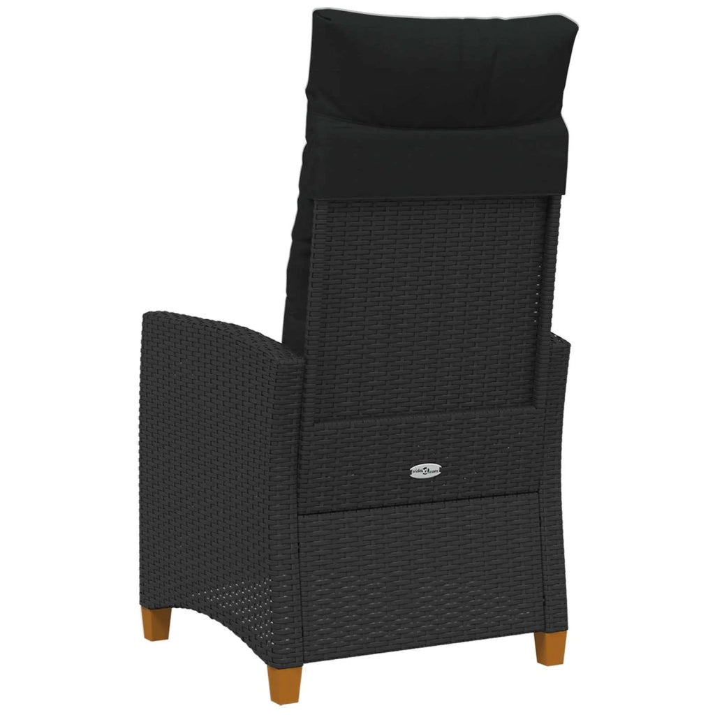 Poltrona reclinabile con tavolino Nero 62 x 64 x 112 cm
